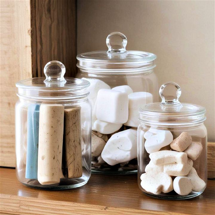 transparent storage jars