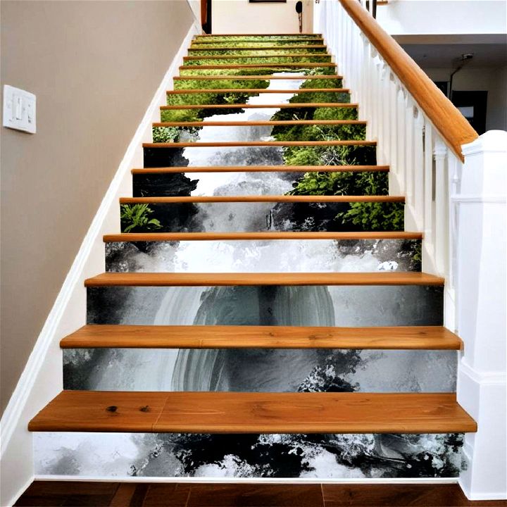trendy wallpaper stair riser