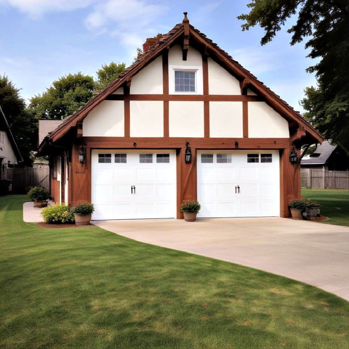 tudor inspired detached garage