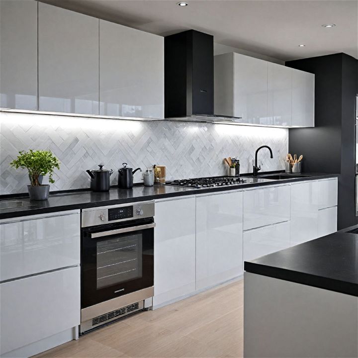 turn your black and white kitchen into a high tech haven