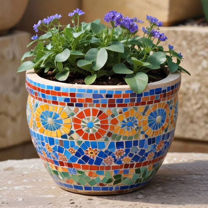 turn your pots into a mosaic masterpiece