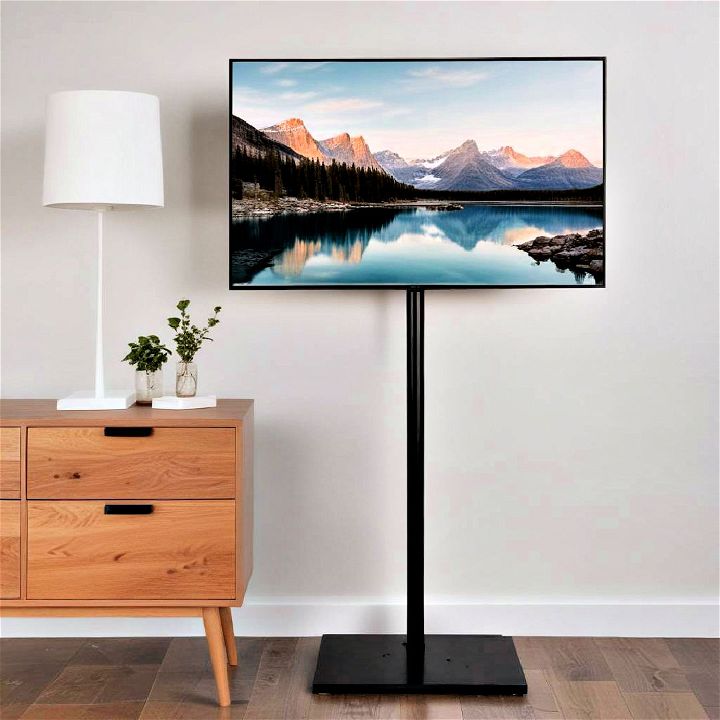 tv on a floor stand for bedroom