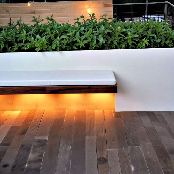under bench lighting to illuminate your balcony
