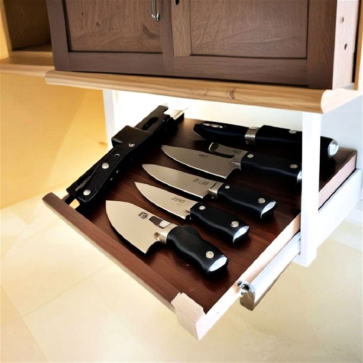 under cabinet storage for knives