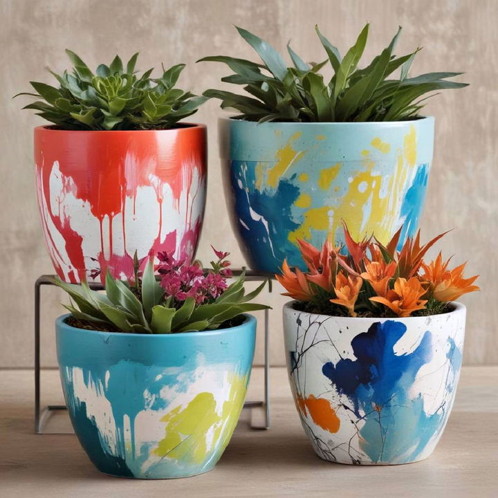 unique abstract art pots