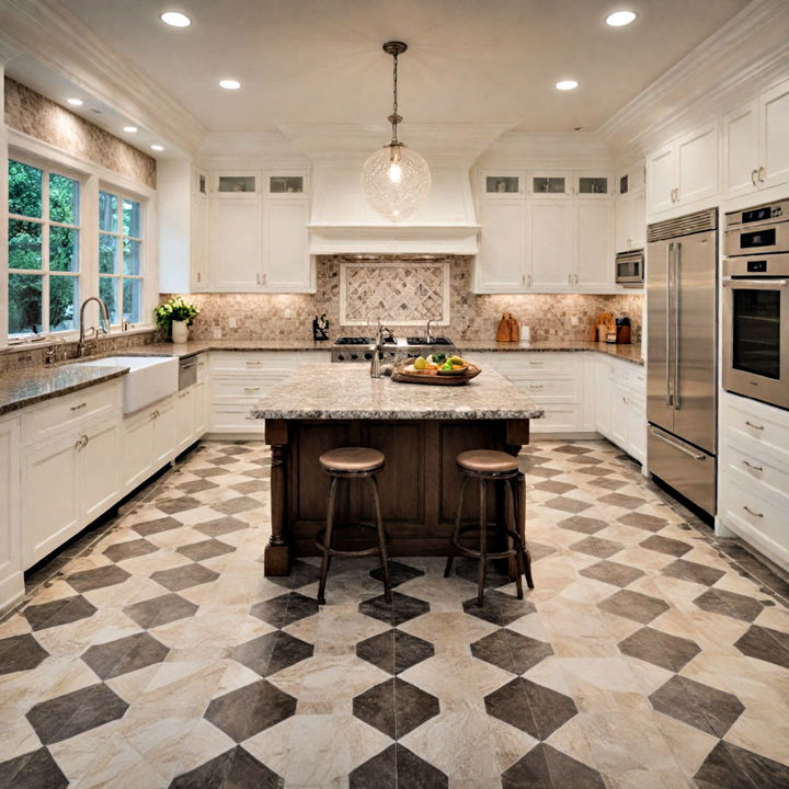 unique and artistic kitchen tile design