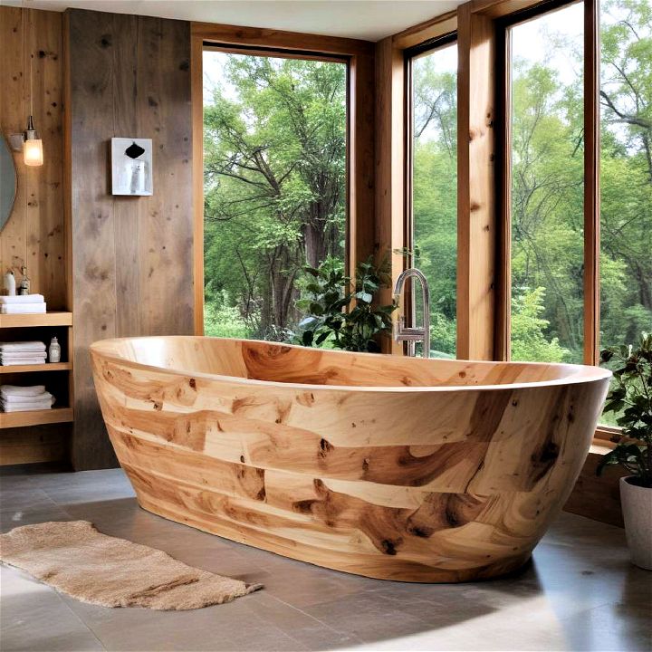 unique and eco friendly wooden bathtub