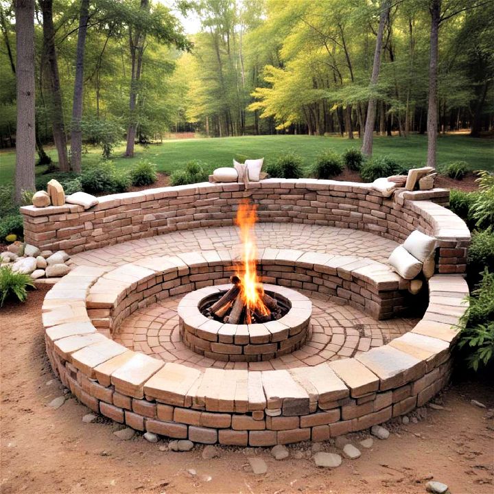 unique and inviting sunken fire pit