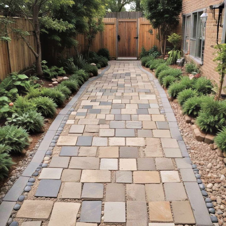 unique and personalized mixed material walkway