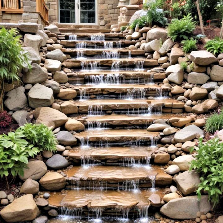 unique and striking waterfall stairs