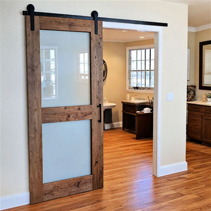 unique barn door with glass inserts