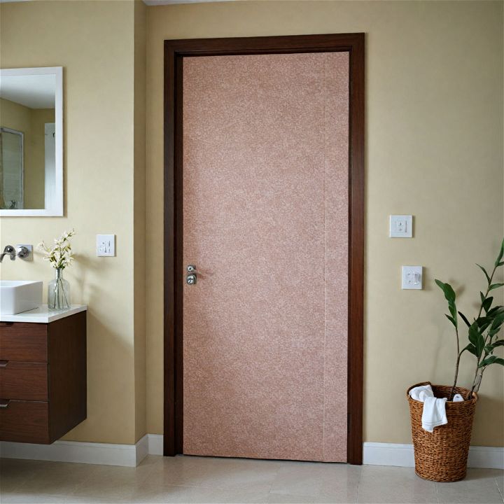 unique bathroom fabric panel door