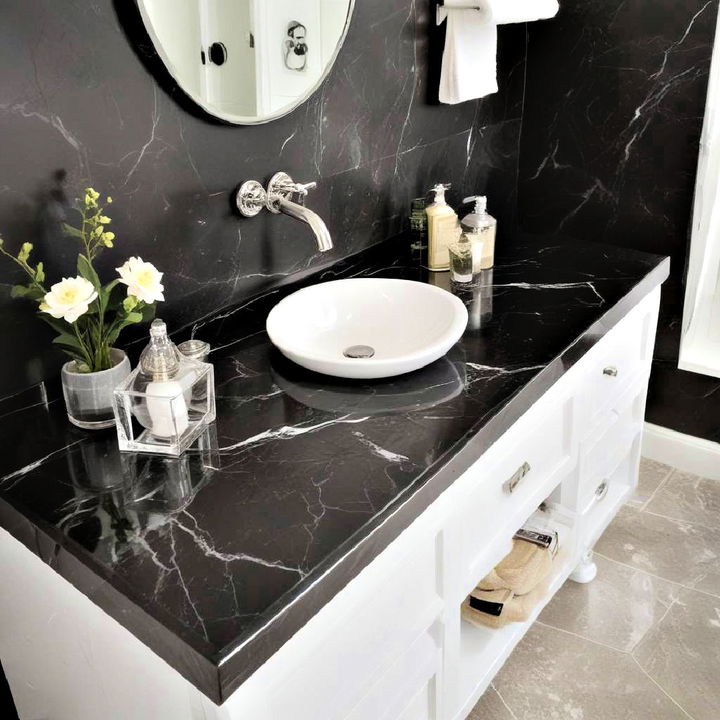 unique black marble to any bathroom