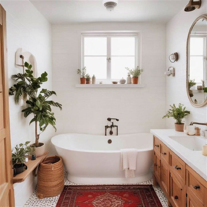 unique bohemian white bathroom