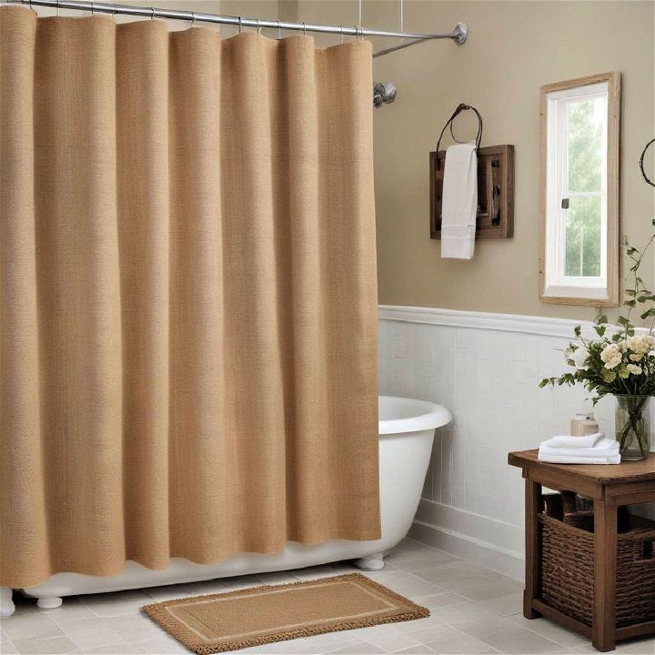 unique burlap accents shower curtain