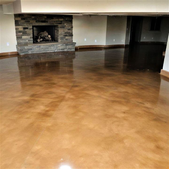 unique concrete stain for basement floor