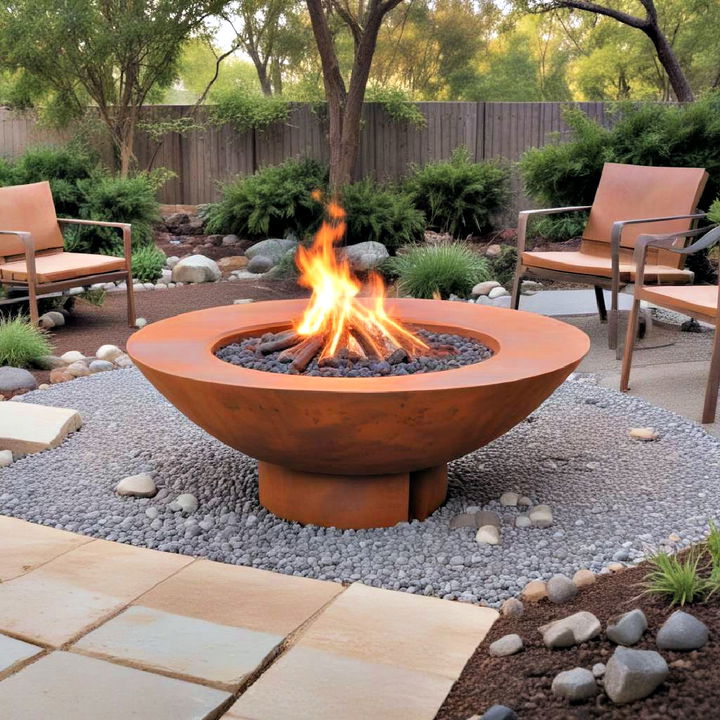 unique corten steel fire pit