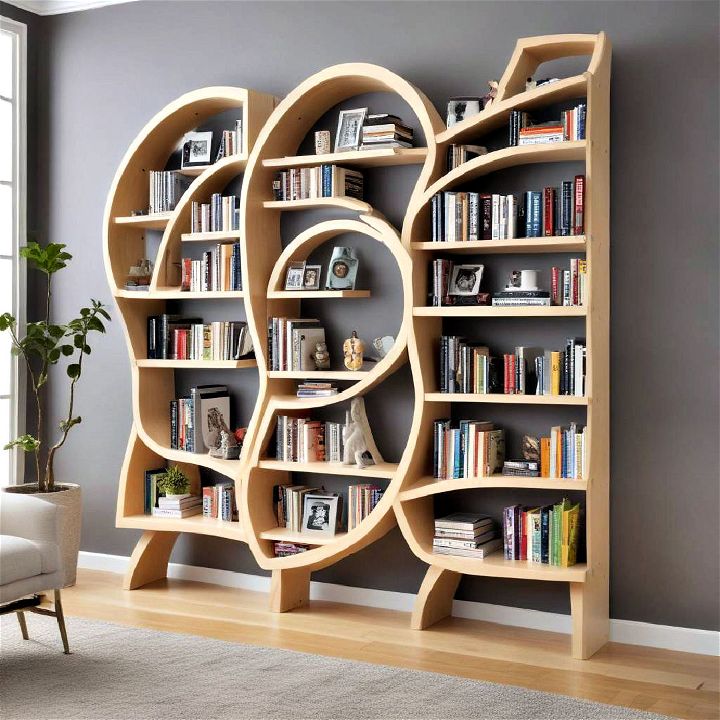unique curved display shelves