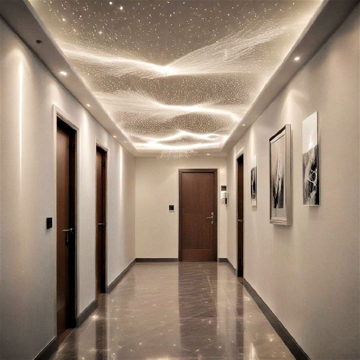 unique fiber optic lighting for hallway