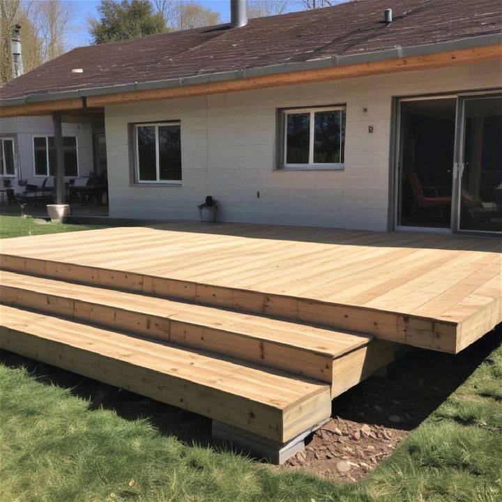 unique floating wooden deck
