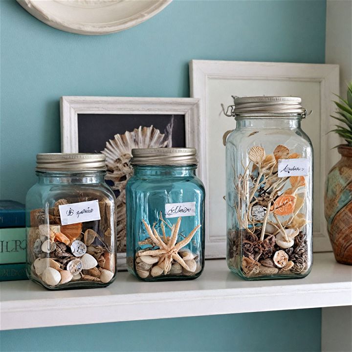 unique memory jars shelf