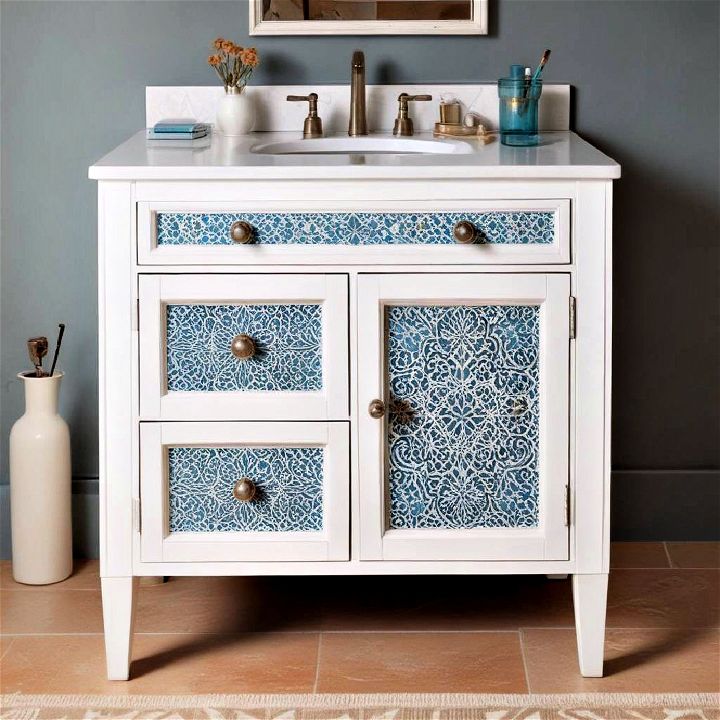 unique moroccan stenciled vanity design