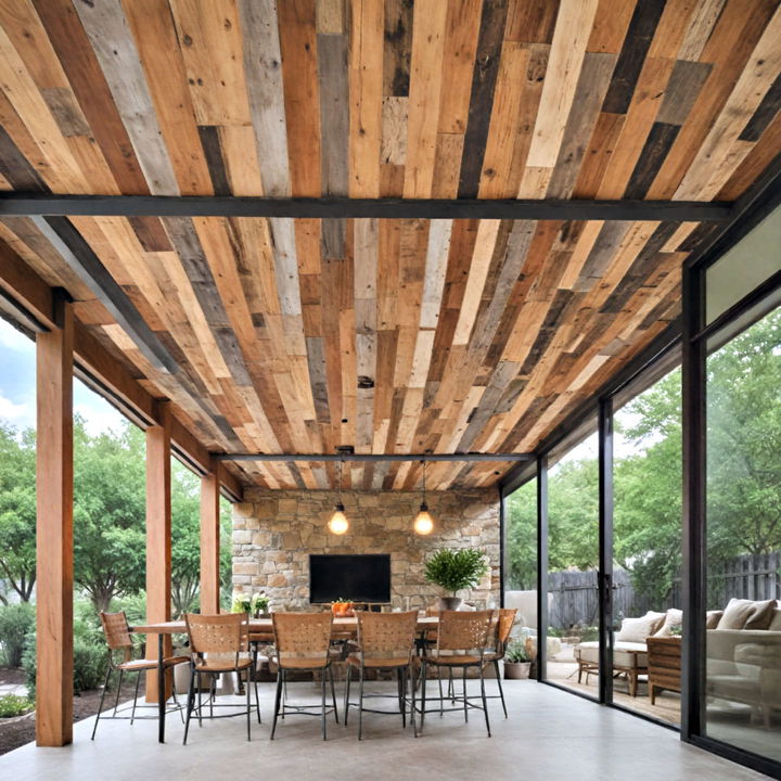 unique reclaimed wood ceiling