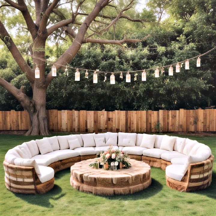 unique seating for backyard wedding