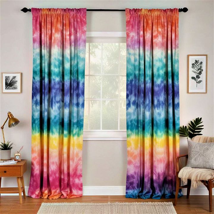 unique tie dye curtain
