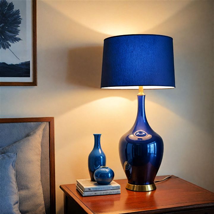 update your lighting with navy lampshades