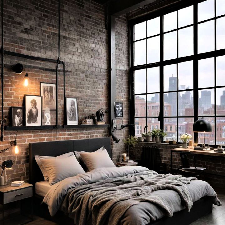 urban loft aesthetic bedroom