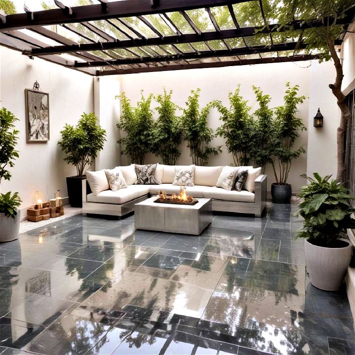 use reflective surfaces in your small patio