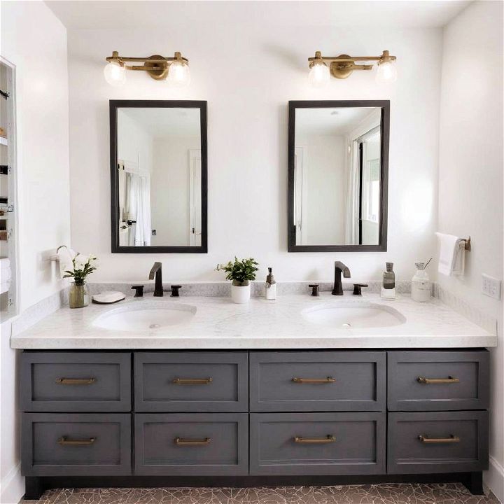 vanity with double mirrors