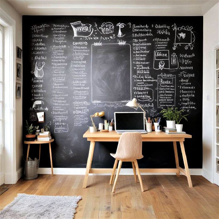 versatile artists workspace chalkboard wall