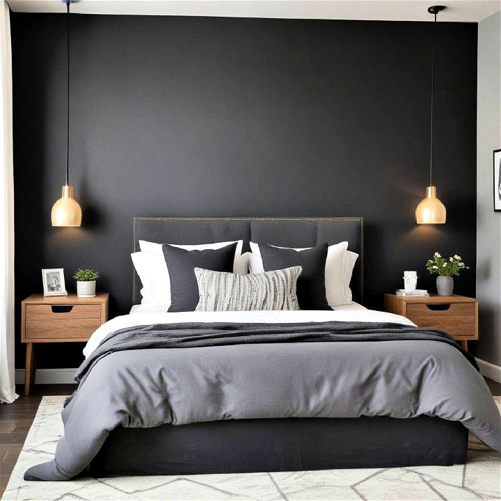 versatile charcoal black wall for bedroom