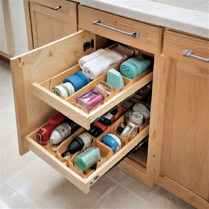 vertical dividers for bathroom cabinet organizing