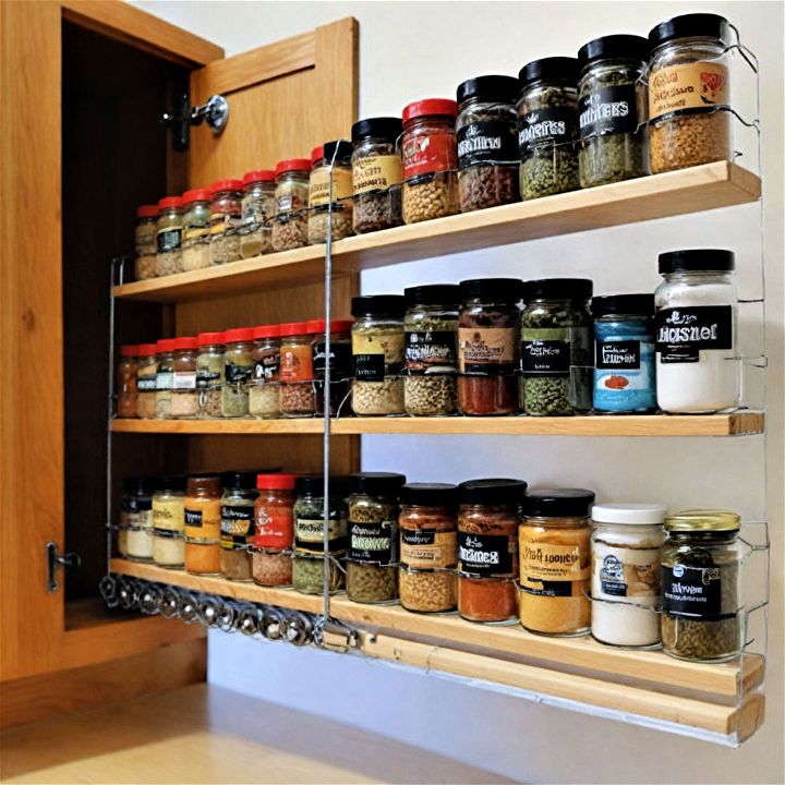 vertical spice rack cabinet storage