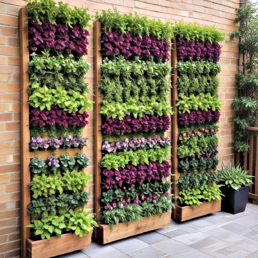 vibrant planter wall to bring greenery