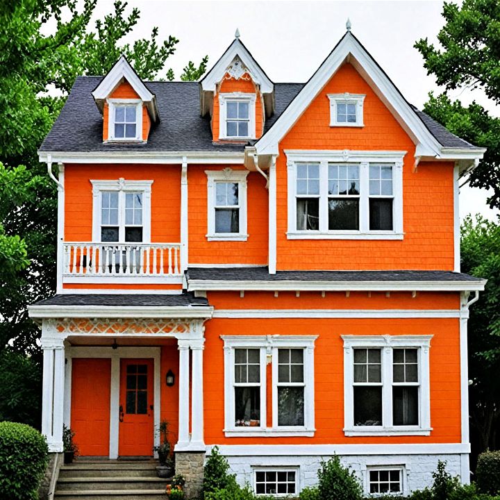 vibrant tangerine exterior house color