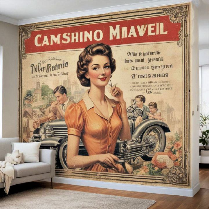 vintage advertisement mural