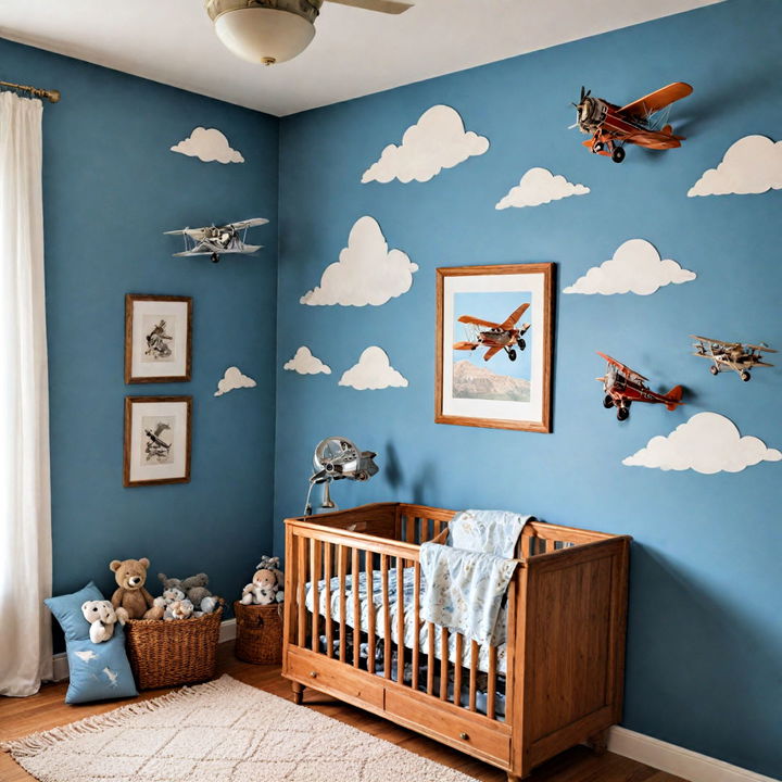 vintage airplane baby boy nursery