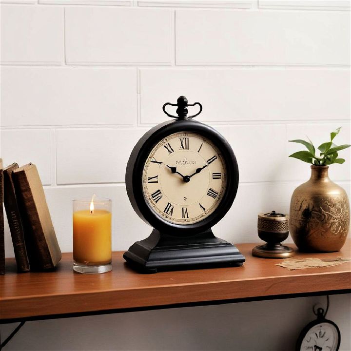 vintage clock for shelf decor