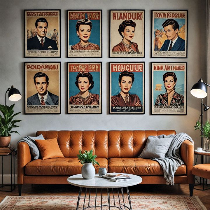vintage posters for living room decor