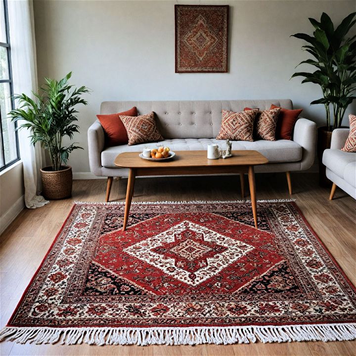 vintage rug to bring warmth