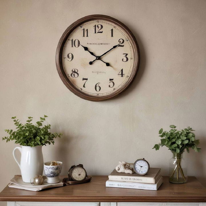 vintage wall clock for country bedroom