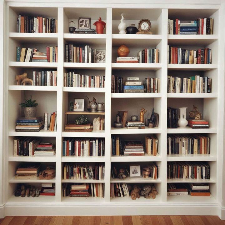 visual balance for bookshelf organization