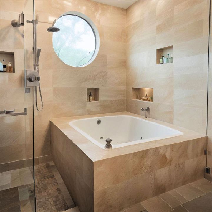 walk in shower with a japanese soaking tub