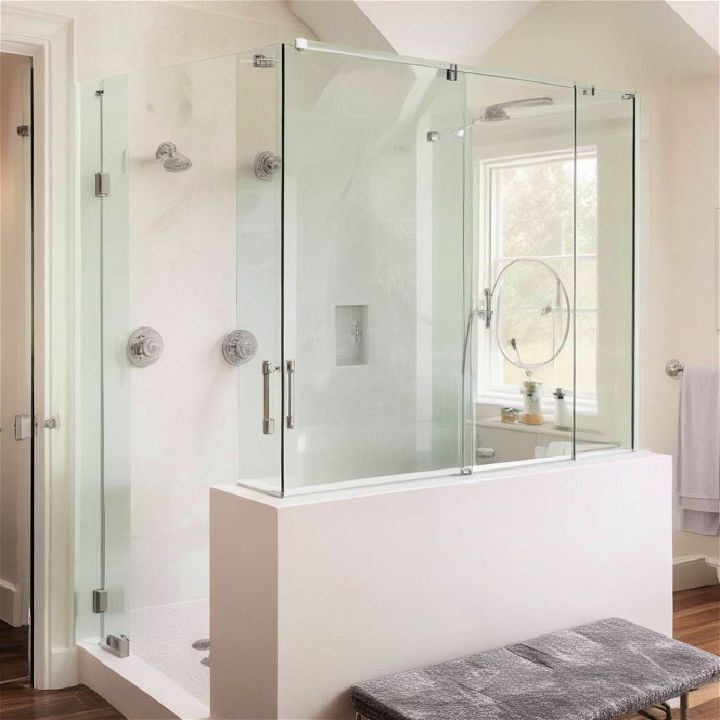 walk in shower with dual entry