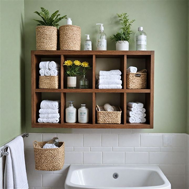 wall cubbies for small bathroom