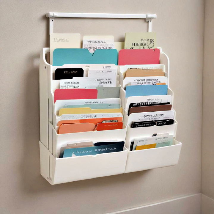 wall file holder to reduce clutter